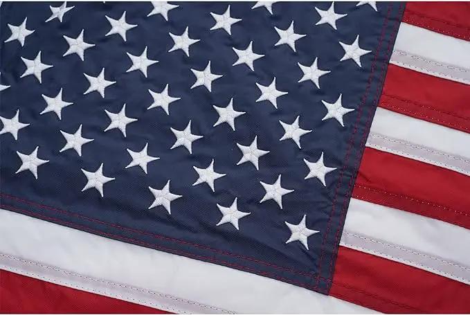 American Flag 12x18 Boat Flags Outdoor Heavy Duty - Embroidered USA 1x1.5 Ft Flags - Heavy Duty Banner US Nylon Sewn Stripes Indoor with 2 Brass Grommets by GreenHaven Gardens