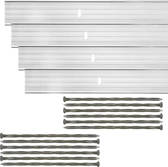 Dreamscape E-Z Edge Aluminum Landscape Edging - 4 Strips, 6ft Each (24ft Total), Mill Finish (Natural Aluminum) - Professional Quality Landscaping Border, Metal Divider for Lawn, Garden, Flowerbed by GreenHaven Gardens