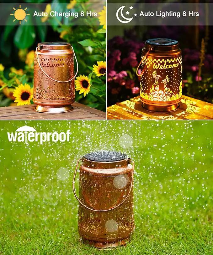 Nacome Bird Solar Lantern for Garden Decor: Waterproof Hanging Metal Decoration with LED Lights for Yard Lawn Porch Patio Landscape Pathway – Birthday Gifts for Mom Grandma Women by GreenHaven Gardens