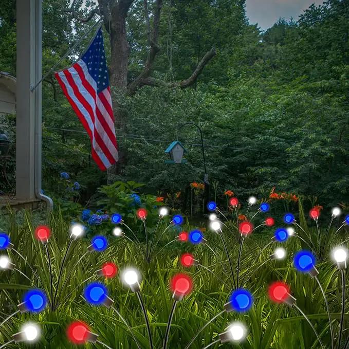 Albelt 2024 6pack Solar American Flag Lights - Solar Firefly Lights Outdoor 36LED Waterproof of The United States for Memory Day, Independence Day, National Day Decoration (Red+White+Blue) by GreenHaven Gardens