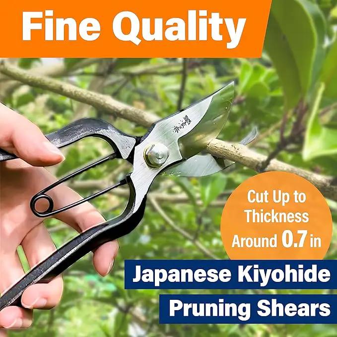 Japanese Kiyohide Pruning Shears - Professional Garden Shears, Bypass Pruners, Traditional Japanese Gardening Tools, Made in Japan, 7.8inch【YAMASAN】 by GreenHaven Gardens