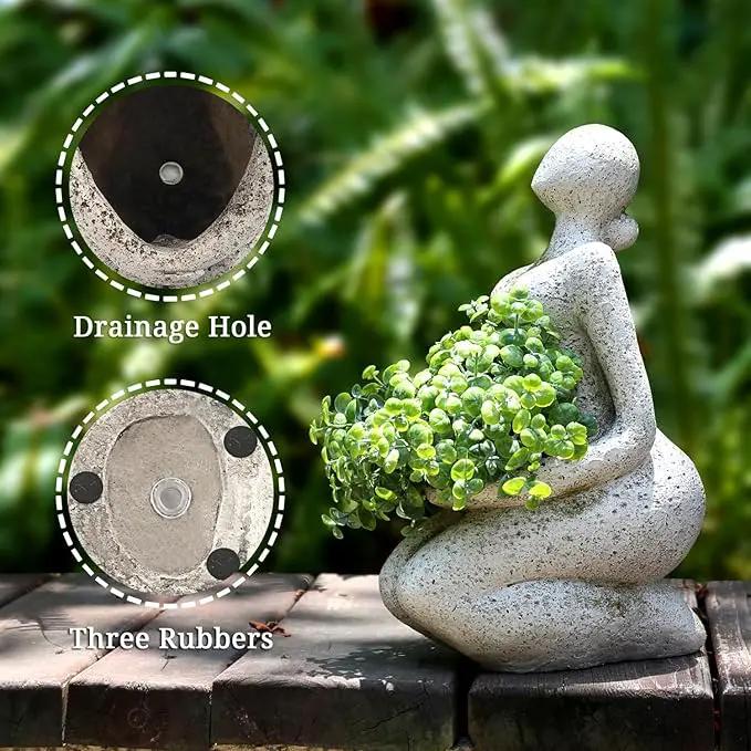 Large Planters for Outdoor Indoor Plants Head Face Planter Pot Unique Succulent Planters Flower Vase with Drainage Hole New Life by GreenHaven Gardens