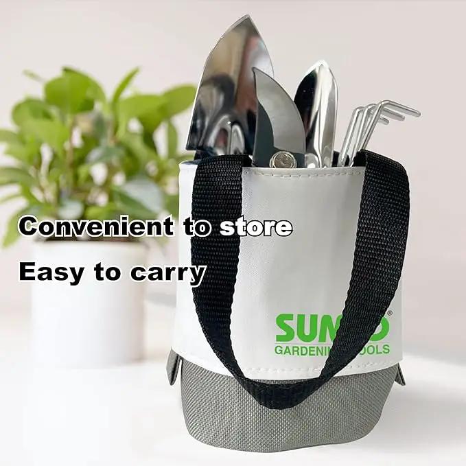 SUMIO Mini Garden Tool kit, Desk Indoor Plant Tool Set, Portable Garden Tool Set, Succulent Tools Kit, Office Planting by GreenHaven Gardens