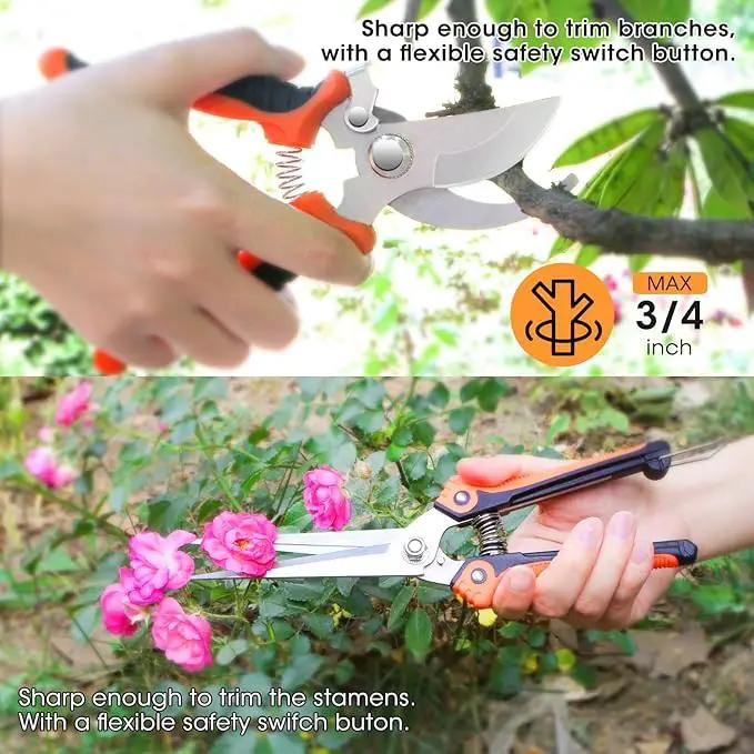 Gartden Tools, 10 Pcs Stainless Steel Garden Tools for Gardening with Non-Slip Ergonomic Handle, Garden Hand Tools with Tote Bag for Women, Men, Gift by GreenHaven Gardens