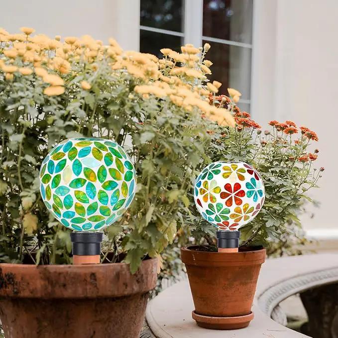 Plant Watering Globes Mosaic Self Watering Stakes 2 Pack Large Self Watering Planter Insert Automatic Watering Device Outdoor Indoor Decoration by GreenHaven Gardens