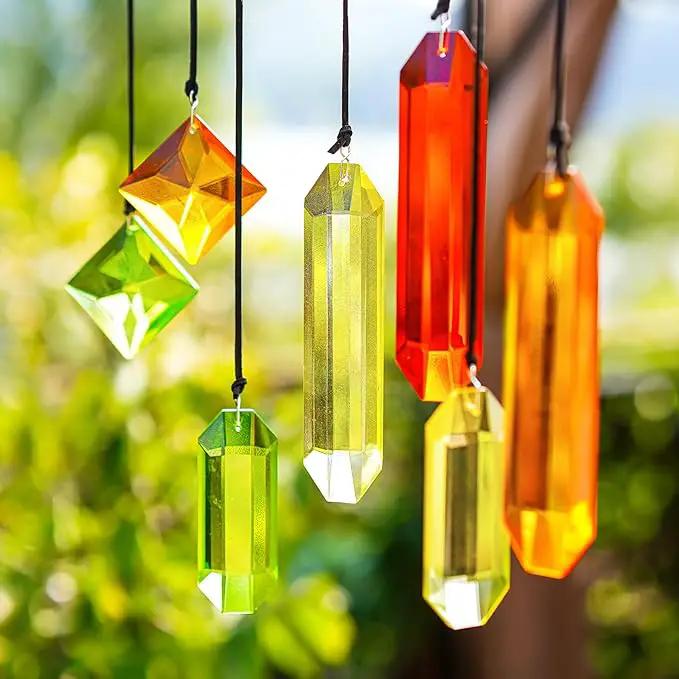 HDCRYSTALGIFTS 7PCS Sun Catchers Crystals Hanging Ornament,Christmas Decorations,Rainbow Prisms Hanging Crystals for Window Indoor Garden Decor (Season Design) by GreenHaven Gardens