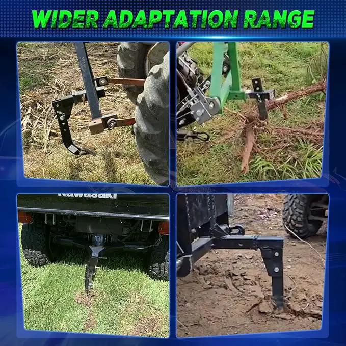 3 Point Trencher Ripper Attachment fit 2" Receivers, Hitch Mounted Ripper for Tractor Lawn Mower ATV UTV, Adjustable Subsoiler Plow with Replacement Plough Blade in Garden Farm Bury Pipes Sow Seeds by GreenHaven Gardens