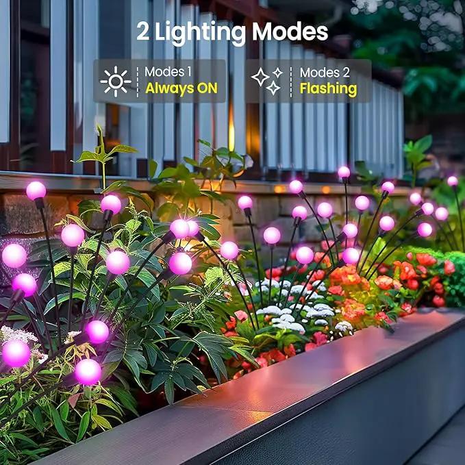 LETMY Solar Garden Lights - 6 Pack Upgraded Swaying Solar Lights Outdoor, 48 LED Firefly Lights Outdoor Waterproof Garden Decorations for Yard Patio Pathway (Purple) by GreenHaven Gardens