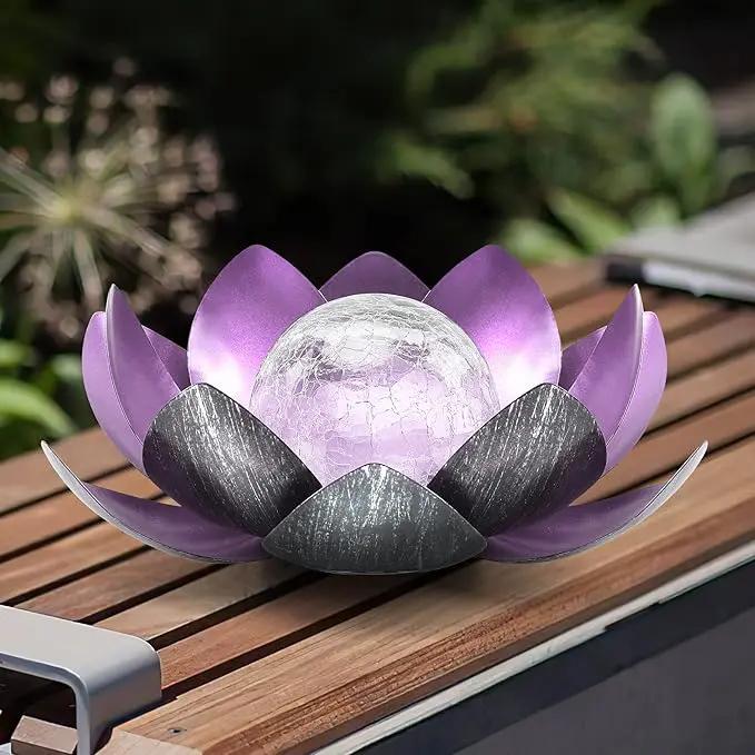 Solar Light Outdoor, Metal Glass Decorative Waterproof Garden Light LED Solar Flower Lights for Patio, Lawn,Walkway,Tabletop,Ground (Purple) by GreenHaven Gardens