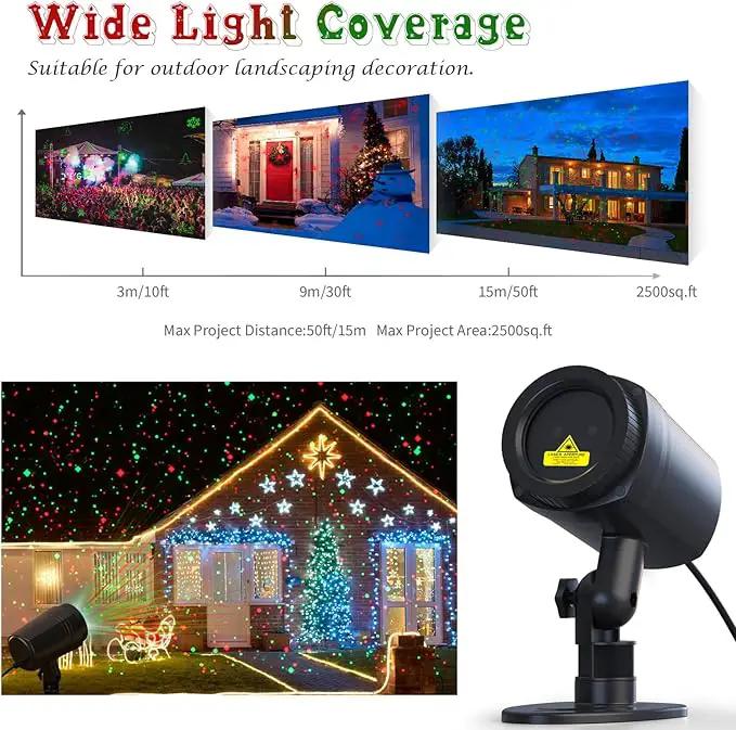 Christmas Projector Lights Outdoor, Firefly Show Decorations, Red and Green Stars Holiday Lights, Waterproof Remote Timer, Garden Indoor Wedding Home Party Gift by GreenHaven Gardens
