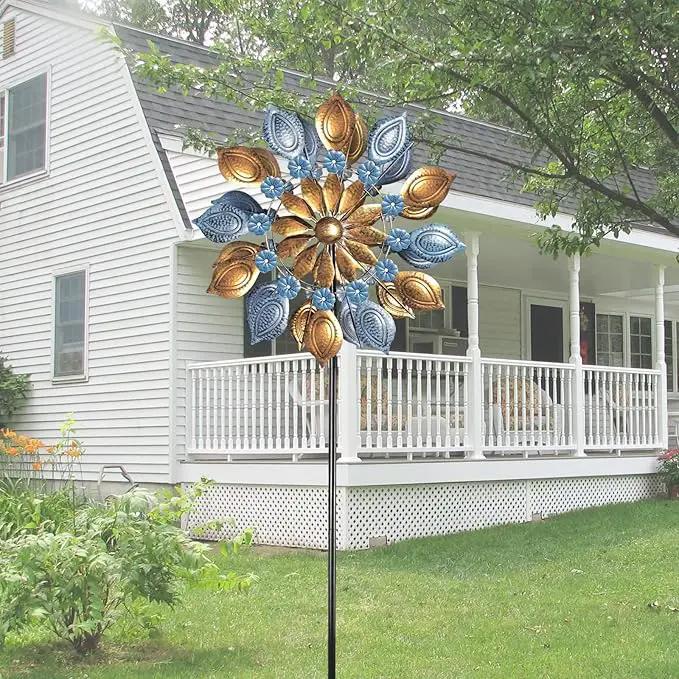 Decoroca Outdoor Wind Spinners - 72in Metal Sculpture, Classic 360° Kinetic Spinner by GreenHaven Gardens