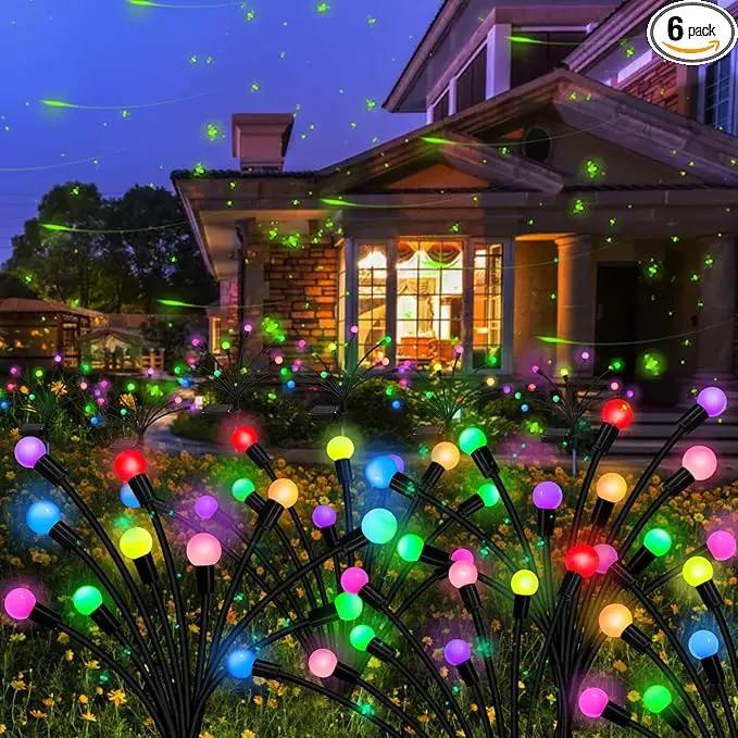 Kohlrabi Solar Garden Lights Outdoor, 6 Pack 60 LED Solar Firefly Lights Waterproof, Sway by Wind, Solar Swaying Light for Yard Patio Backyard Garden Planter Flower Bed Pathway Outdoor Decoration by GreenHaven Gardens