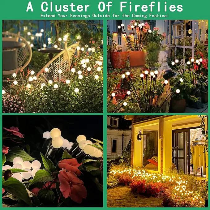 Solar Lights for Outside,4Pack 10Led Swaying Solar Garden Lights, Firefly Lights with Highly Flexible Copper Wires, Sway by Wind, Solar Lights Outdoor Waterproof with 2modes for Yard Patio Path Lawn by GreenHaven Gardens
