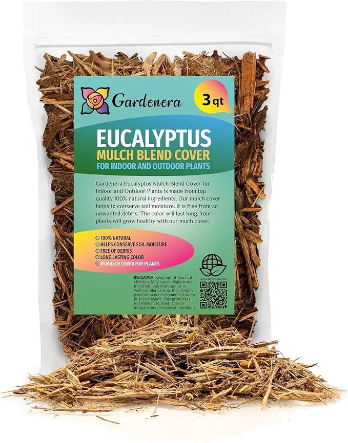 Eucalyptus Mulch - Improve Soil Health and Moisture Retention for Thriving Plants - 3 QUARTS by GreenHaven Gardens