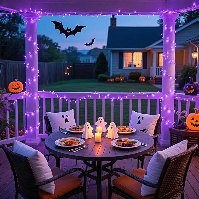 JMEXSUSS Purple Christmas Lights Indoor Outdoor Clear Wire, 66ft 200 LED Purple Lights for Christmas Tree, 8 Modes Purple String Lights Plug in for Christmas Bedroom Garden Party Xmas Decorations by GreenHaven Gardens
