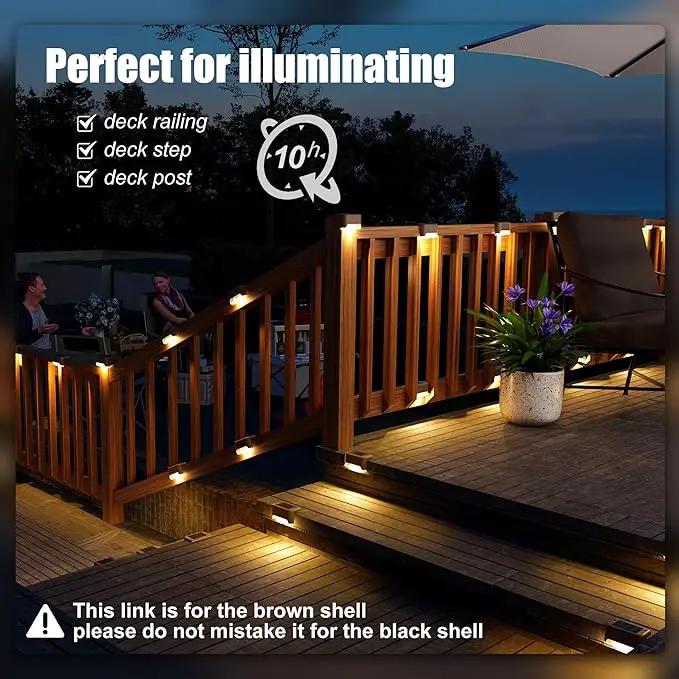 SOLPEX Solar Deck Lights Outdoor 16 Pack, Solar Step Lights Waterproof Led Solar lights for Outdoor Stairs, Step , Fence, Yard, Patio, and Pathway(Warm White) by GreenHaven Gardens
