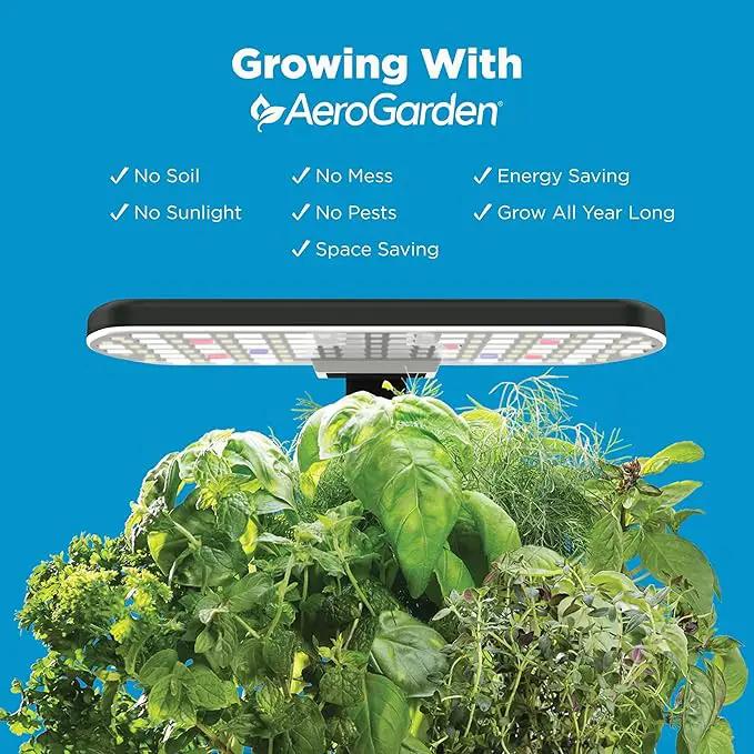 AeroGarden Harvest 2.0, Indoor Garden Hydroponic System with LED Grow Light, Holds up to 6 AeroGarden Pods, Green by GreenHaven Gardens