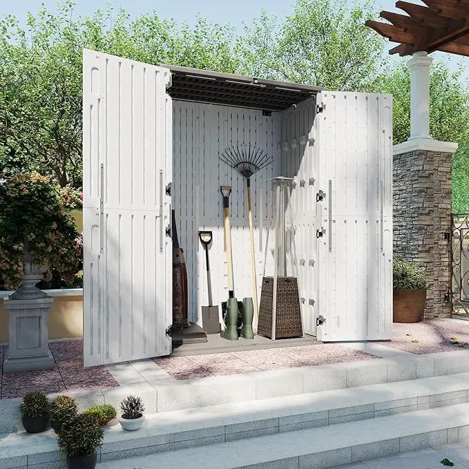 Aoxun 64 Cu.Ft Outdoor Storage Shed with Floor, Waterproof Horizontal Resin Cabinet for Garage Storage, Pool Storage, Bike Shed, Garden Shed by GreenHaven Gardens