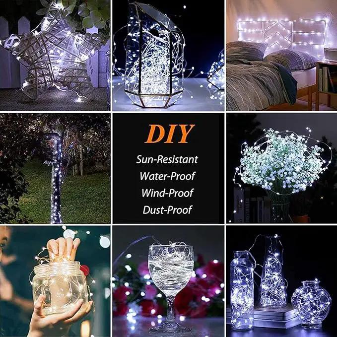 Solar String Lights Outdoor, 2-Pack Each 72FT 200 LED Solar Christmas Twinkle Lights Outside Waterproof Copper Wire with 8 Modes Solar Fairy Lights for Garden Tree Birthday Christmas Decor(Cool White) by GreenHaven Gardens