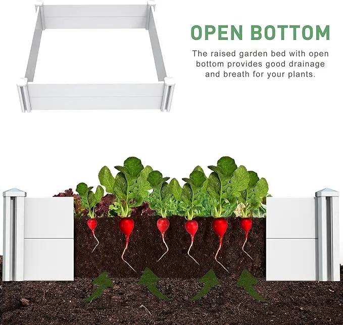 4' x 2' Vinyl Raised Garden Bed Screwless Planter Box for Gardening, Whelping Pen and More by GreenHaven Gardens