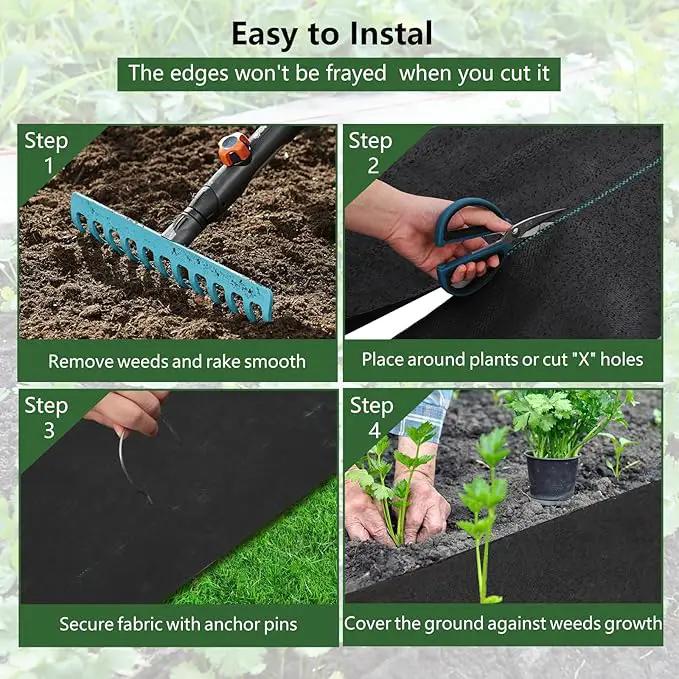 Broadfashion Woven Landscape Fabric 5.8oz, 3 x 300FT Weed Fabric Barrier, Double Layer, Garden Fabric Weed Barrier, Weed Control Fabric Ground Cover, Gardening Mat for Garden Beds, Landscaping by GreenHaven Gardens