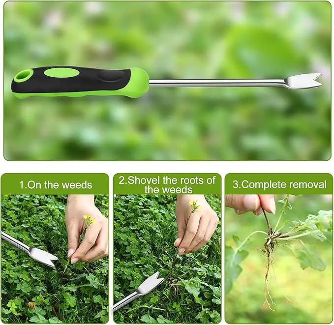 Hand Weeder Tool Garden Weeding Tool Gardening Weeder Tool with Ergonomic Handle, Stainless Steel Garden Lawn Farmland Transplant Gardening Plant Tool（2 Pronged Fork, 2 Pieces） by GreenHaven Gardens