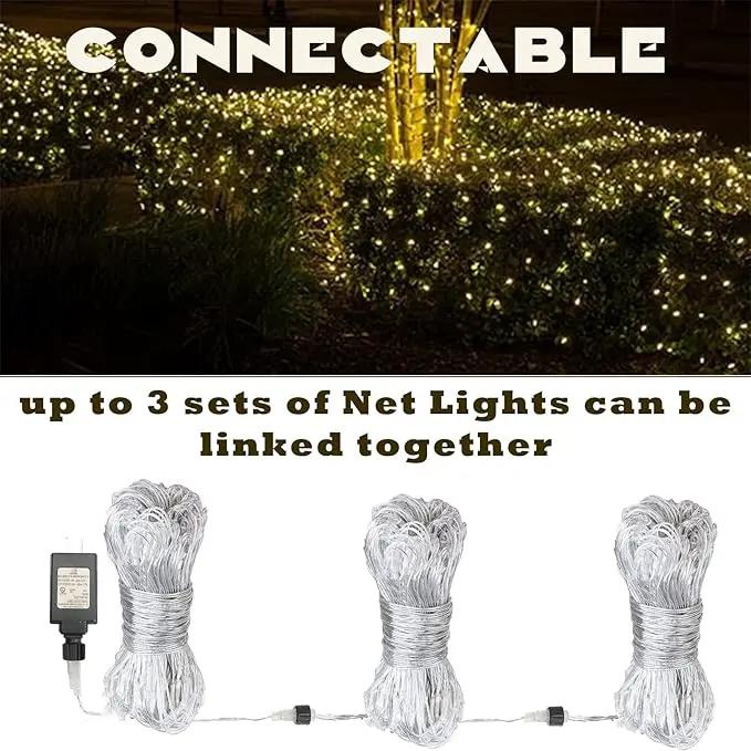 Eueasy LED Net Lights, 360 LED 12x12FT with Timer & 8 Lighting Modes, Outdoor Net Lights for Gazebo, Bush, Wedding, Holiday by GreenHaven Gardens