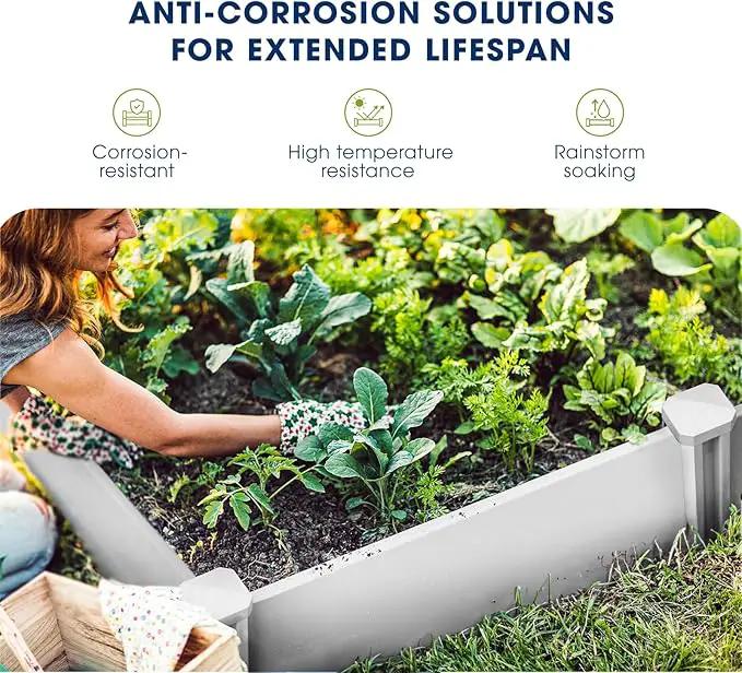 PASAMIC Durable Vinyl Raised Garden Bed, 4x4x1ft Raised Bed for Gardening, Planter Box with Open Bottom, Raised Garden Bed Outdoor, DIY Above Ground Garden Bed for Fruit, Vegetables, Herbs by GreenHaven Gardens