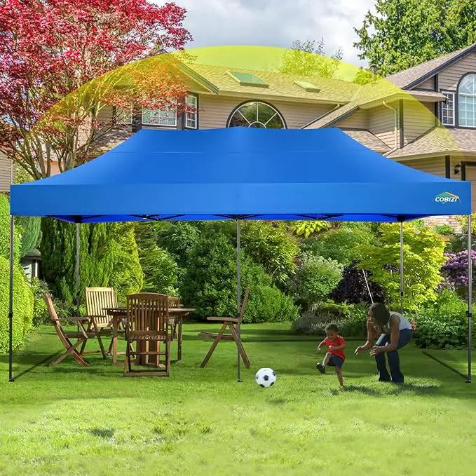 COBIZI 10x20 Canopy with Sidewalls, Heavy Duty Party Tent Pop up carpas para Fiestas, Tents for Parties, Wedding, Outdoor Ez up Foldable Portable Canopy Tent with Wheeled Bag, Blue(Windproof Upgrade) by GreenHaven Gardens