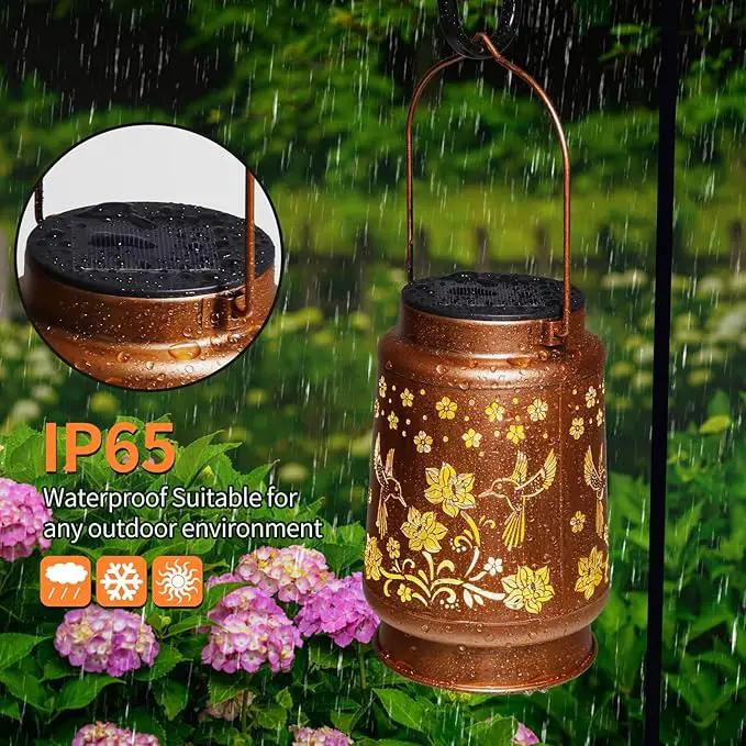 Solar Lanterns Outdoor Waterproof Hummingbird Garden Decor Birthday Gifts for Women Mom Grandma Hanging Solar Lights Metal Solar Decoration Outside for Yard, Patio, Backyard, Porch by GreenHaven Gardens