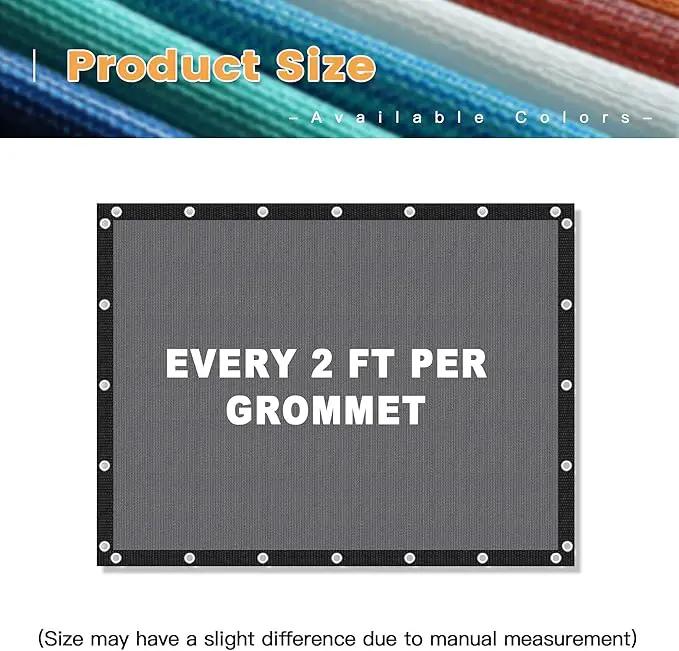 VICLLAX Shade Fabric Sun Shade Cloth with Every 2 FT Grommets for Patio Garden Pergola Cover Canopy 3x18 FT, Grey by GreenHaven Gardens