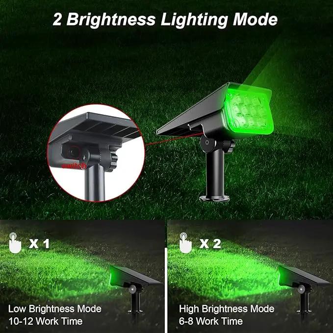 Green Solar Spot Lights Outdoor, St. Patrick's Day Decor Lights with IP65 Waterproof 20 LEDs Solar Landscape Spotlights for Garden Path Yard Holiday Christmas 4 Pack by GreenHaven Gardens