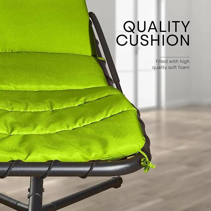 Weatherproof Replacement Cushion Pad and Umbrella for Hanging Lounge Chair Outdoor Chaise Hanging Hammock Chair - Long-Lasting, Fade-Resistant, Quick-Dry, Outdoor Lounge Replacement Set (Green) by GreenHaven Gardens