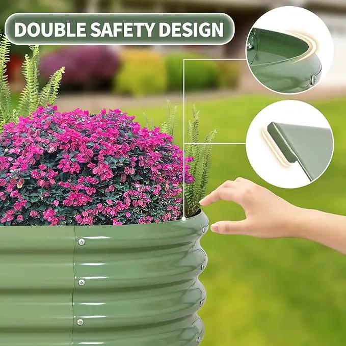 1MORE Galvanized Raised Garden Bed- Planter Garden Boxes Outdoor, Raised Beds for Gardening, 4x2x1ft Metal Garden Bed Kit for Vegetables Flower, Planter Raised Beds with Tools.Green-2pack by GreenHaven Gardens