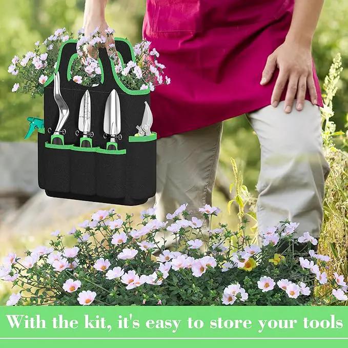 WNJ Garden Tool Set, 14PCS Complete Set of Heavy-Duty Stainless Steel Gardening Hand Tools with Stylish and Durable Tool Bag and Non-Slip Rubber Grips, Ideal Gardening Kit Gift for Women and Men by GreenHaven Gardens