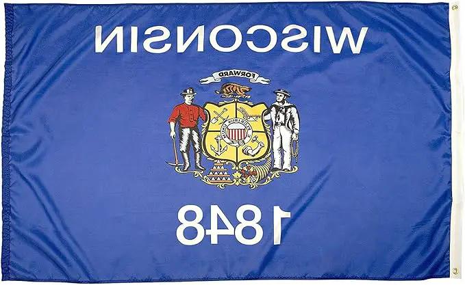 FlagSource Wisconsin Nylon State Flag, Made in the USA, 3x5' by GreenHaven Gardens