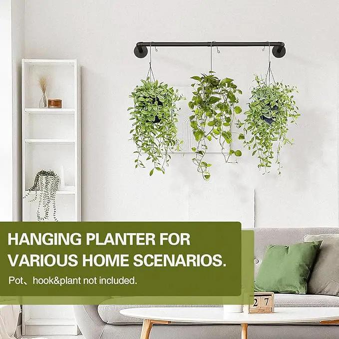 Plant Hanger Indoor Hanging Planters for Indoor Plants Hanging Plant Holder Black Metal Rod(Pot/Chain/Plant not Included by GreenHaven Gardens