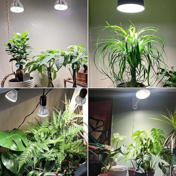 SANSI Dimmable Grow Light Bulb, Full Spectrum with Remote Control, Auto On Off Timing 4 8 12 Hrs, 5W PAR20 (75 Watt Equiv) Grow Lamp with Optical Lens for High PPFD, Energy Saving for Indoor Plants by GreenHaven Gardens