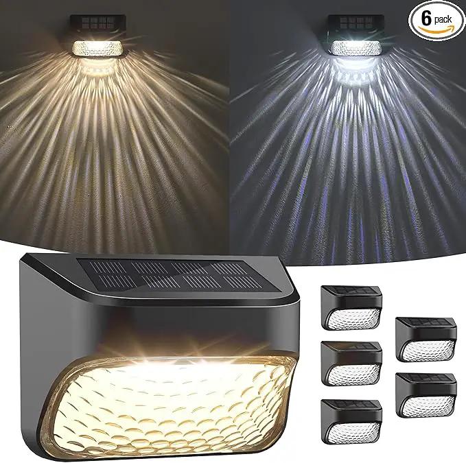 Solar Step Lights 30 LM, 2 Modes Solar Fence Light Waterproof for Wall, Rail, Porch, Backyard, Garden, Decorative Solar Lights for Outside, Garden Solar Lights Decorative 6 Pack by GreenHaven Gardens