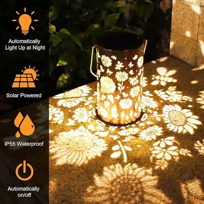 Solar Lanterns Sunflower Lights, Outdoor Garden Decor Waterproof Hanging Lantern Sunflower Solar Lights Gifts for Women Mom Grandma Decorative Yard Patio Deck Porch, 1 Pack by GreenHaven Gardens