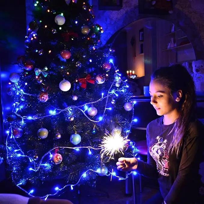500 LED Christmas Lights Outdoor - 165FT Super Long Christmas String Lights 8 Modes Waterproof Plug in Fairy Lights with Timer Memory for Indoor Xmas Tree Holiday Party House Decorations, Blue by GreenHaven Gardens