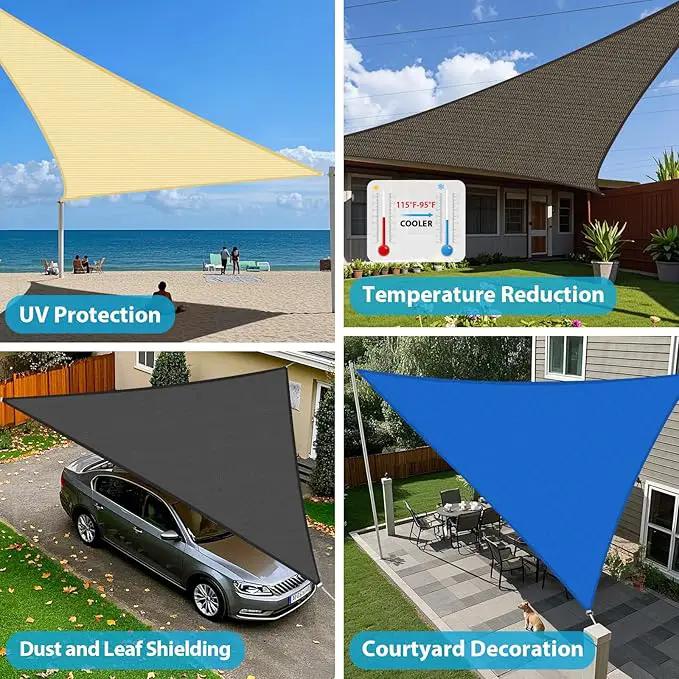 Amagenix Sun Shade Sail 7'X10'X12' Curved Edge Outdoor Shade Canopy Light Grey Breathable 95% UV Block Shade Cloth for Patio Garden Backyard (We Make Custom Size) by GreenHaven Gardens