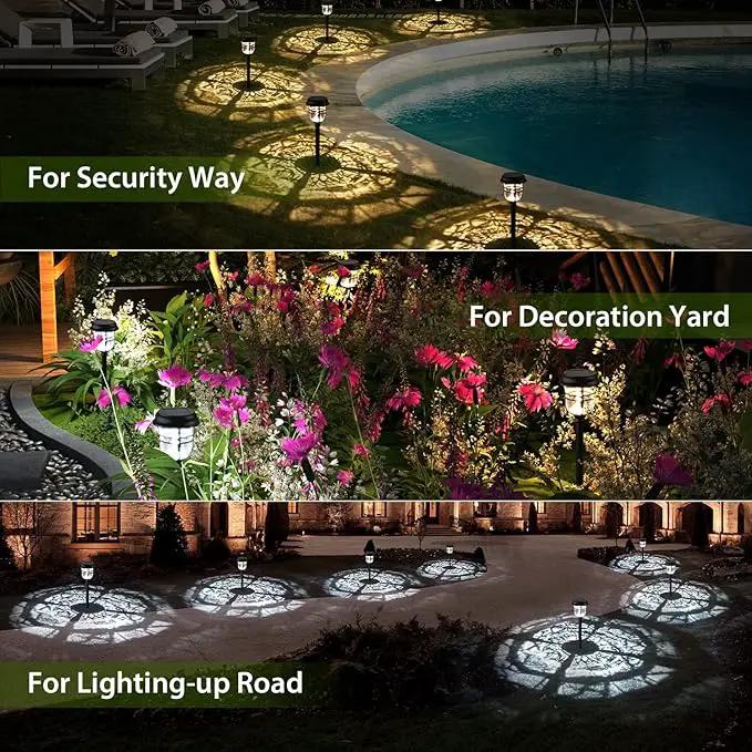 XMCOSY+ Solar Pathway Lights Outdoor, High Lumens LED Garden Lights with 2 Lighting Modes, Solar Powered Light, IP65 Waterproof Auto ON/Off for Yard Walkway Driveway Decor (Warm & Cool White) by GreenHaven Gardens