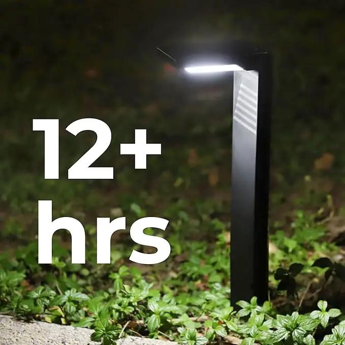Techko Outdoor Solar L-Shaped Path Lights (2-Pack), Modern Minimal Design, Waterproof IP65, Garden Lights for Landscape, Yard, Walkway, Pathway,Matte Black by GreenHaven Gardens