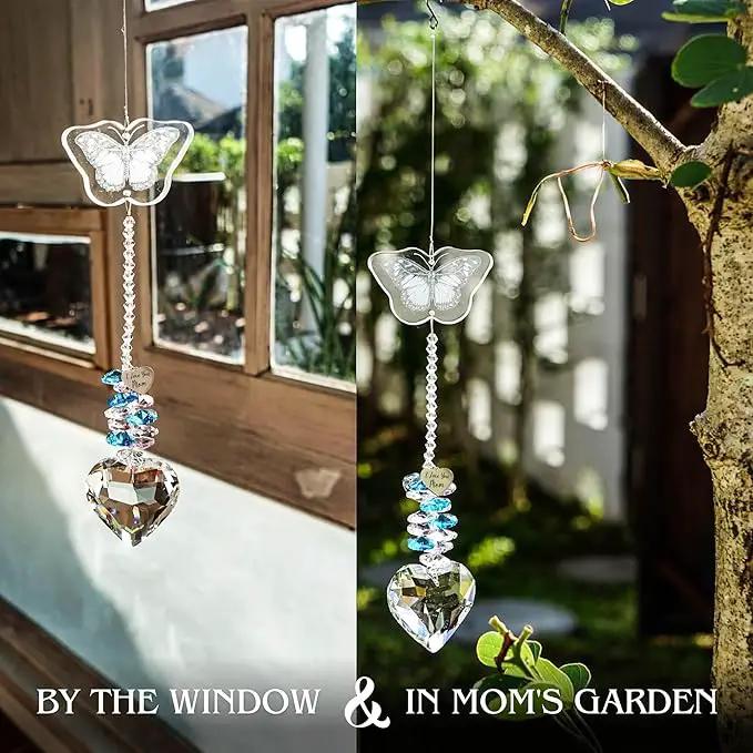 ARUN Gifts for Moms Birthday Gift Moms for mom Birthday Mothers Day from Daughter Son, Love Reminder Gifts Thanksgiving Christmas Butterfly suncatcher with Heart Crystal Mother's Things by GreenHaven Gardens