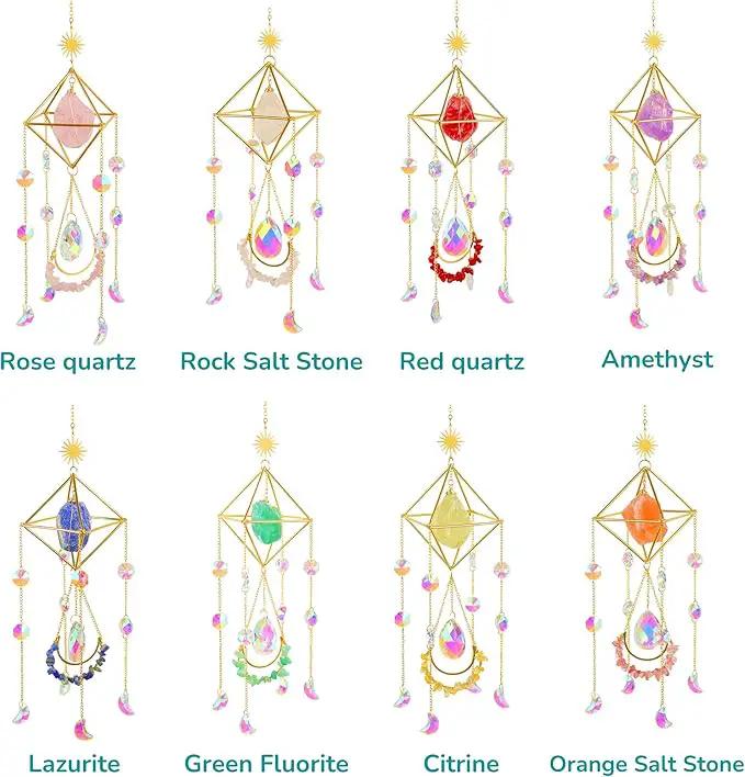 Crystal Suncatcher Lapis Lazuli, Blue Sun Catcher Hanging Decor, Blue Lazurite Crystal Window Hanging, Gemstone Prism, Boho Chic Decor, Raw Natural Stone (Lazurite) by GreenHaven Gardens