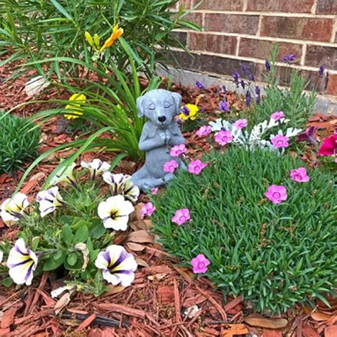 Meditating Dog Statue Buddha - Zen Dog - Namaste– Top Collection Tranquility and Peacefulness for Your Fairy Garden. 4¾ Inches Tall Miniature Gnome Figurine by GreenHaven Gardens