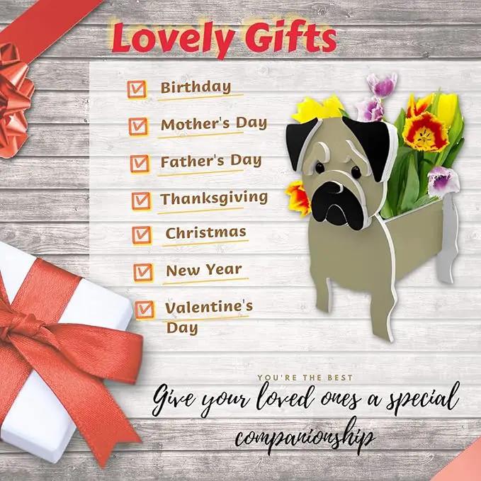 Pug Dog Planter Plant Pots,Cute Garden Dog Flower Planter,Dog Planters Birthday Gifts for Women,Office,Indoor/Outdoor Decor（9.45 * 7.17 * 10.87in） by GreenHaven Gardens