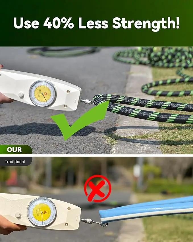 RAINPOINT Metal Garden Hoses for Yard 100 ft - No-kink 304 Water Hose 100ft with 10 mode Nozzle - Brass Connection, Swivel Handle, Flexible Hose,Lightweight, Puncture by GreenHaven Gardens