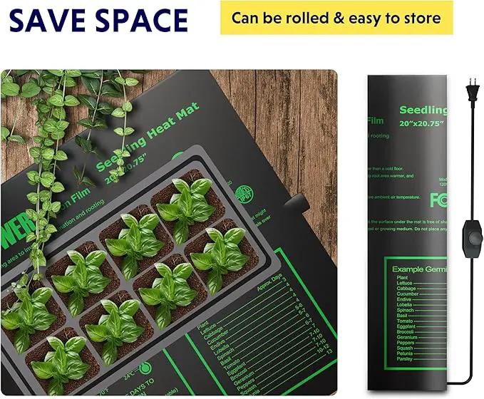 iPower 20"x20.75" Seeding Heat Mat, Adjustable Temperature Waterproof Durable Germination Station, Hydroponic Heating Pad for Indoor Gardening by GreenHaven Gardens